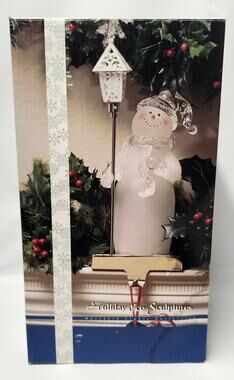 Heritage Mint Holiday Ice Sculptures Snowman Color Changing Light 2002 Box